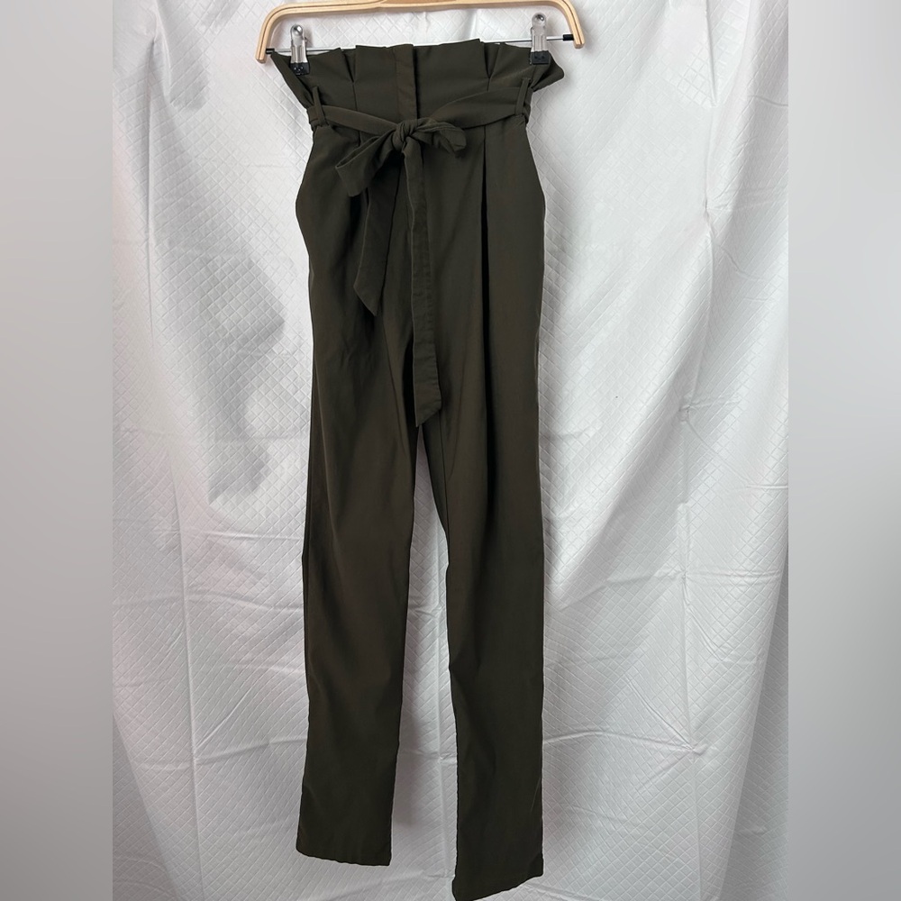 Windsor Dark Olive Tie-Waist Pants